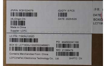 Lenovo 5CB1S24079 C-Cover with keyboard, UK English, Eclipse Black, RGB Backlight, Anodizing Sandblasting, UK