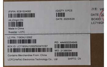 Lenovo 5CB1S24082 C-Cover with keyboard, Belgian, Eclipse Black, White Backlight, Anodizing Sandblasting, UK