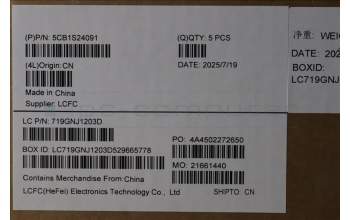 Lenovo 5CB1S24091 C-Cover with keyboard, German, Eclipse Black, White Backlight, Anodizing Sandblasting, UK