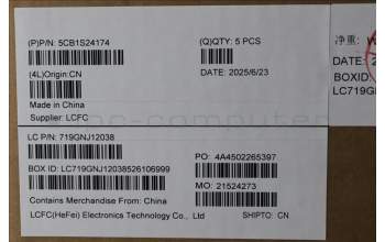 Lenovo 5CB1S24174 C-Cover with keyboard, Spanish, Eclipse Black, White Backlight, Anodizing Sandblasting, UK