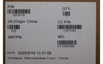 Lenovo 5CB1S31100 A-Cover, 83LT, Eclipse Black, IPS_5M