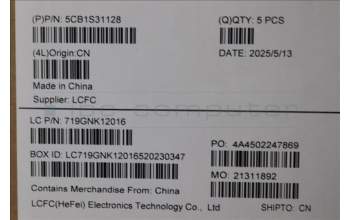 Lenovo 5CB1S31128 C-Cover with keyboard, Switzerland, Eclipse Black, White Backlight, UK