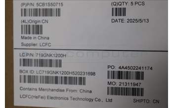 Lenovo 5CB1S50715 C-Cover with keyboard, Nordic, Eclipse Black, RGB Backlight, UK