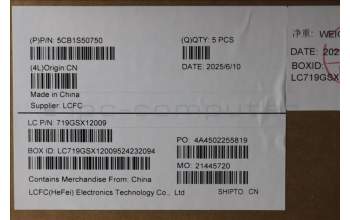 Lenovo 5CB1S50750 C-Cover with keyboard, UK English, Glacier white, UK