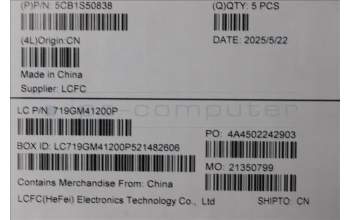 Lenovo 5CB1S50838 C-Cover with keyboard, English, Luna Grey, US