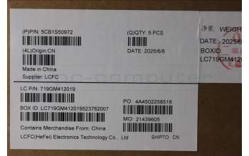 Lenovo 5CB1S50972 C-Cover with keyboard, US English Euro, Tidal Teal, US