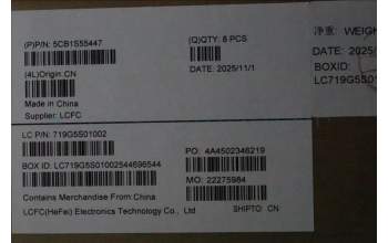 Lenovo 5CB1S55447 FRU Cover MSF50_D_COVER_ASSY_WHITE