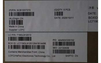 Lenovo 5CB1S57370 C-Cover with keyboard, Belgian, ClickPad, w/Screw, UK