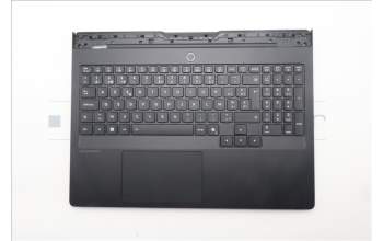 Lenovo 5CB1S57438 C-Cover with keyboard, Belgian, Eclipse Black, White Backlight, UK