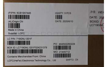 Lenovo 5CB1S57445 C-Cover with keyboard, UK English, Eclipse Black, White Backlight, UK