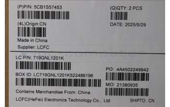 Lenovo 5CB1S57453 C-Cover with keyboard, Italian, Eclipse Black, White Backlight, UK