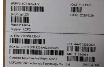 Lenovo 5CB1S57472 C-Cover with keyboard, English, Eclipse Black, RGB Backlight, US