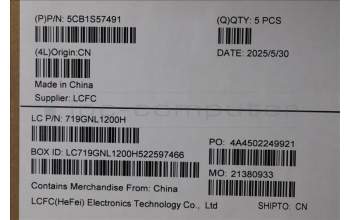 Lenovo 5CB1S57491 C-Cover with keyboard, Spanish, Eclipse Black, RGB Backlight, UK