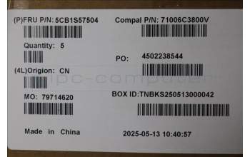 Lenovo 5CB1S57504 C-Cover with keyboard, US English Euro, White Backlight, US