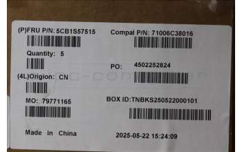 Lenovo 5CB1S57515 C-Cover with keyboard, Portuguese, White Backlight, UK