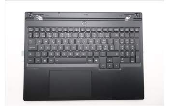 Lenovo 5CB1S75728 C-Cover with keyboard, Switzerland, Eclipse Black, RGB Backlight, Anodizing Sandblasting, UK