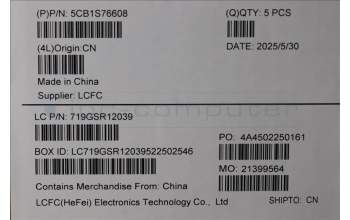 Lenovo 5CB1S76608 C-Cover with keyboard, Portuguese, Eclipse Black, White Backlight, Anodizing Sandblasting, UK