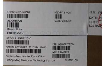 Lenovo 5CB1S76686 C-Cover with keyboard, UK English, Eclipse Black, White Backlight, UK