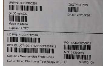 Lenovo 5CB1S80251 C-Cover with keyboard, Slovenian, Eclipse Black, RGB Backlight