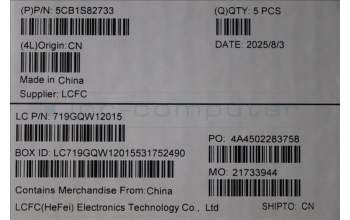 Lenovo 5CB1S82733 C-Cover with keyboard, French, Luna Grey, Non-FingerPrint, US