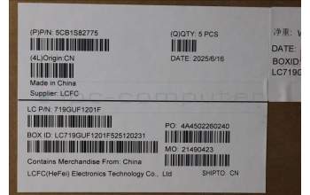 Lenovo 5CB1S82775 C-Cover with keyboard, US English Euro, Eclipse Black, RGB Backlight, Anodizing Sandblasting