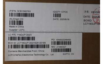 Lenovo 5CB1S82793 C-Cover with keyboard, Switzerland, Eclipse Black, RGB Backlight, Anodizing Sandblasting, UK