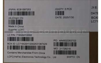 Lenovo 5CB1S87253 C-Cover with keyboard, Portuguese, Eclipse Black, White Backlight, UK