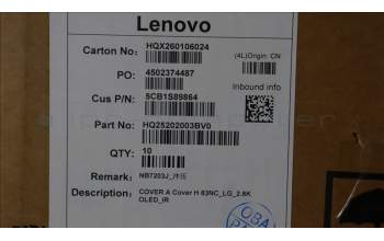 Lenovo 5CB1S89864 A-Cover, 83NC, Luna Grey, 2.8K_OLED_IR