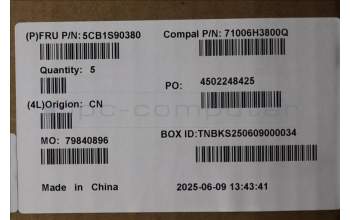 Lenovo 5CB1S90380 C-Cover with keyboard, US English Euro, Luna Grey, White Backlight