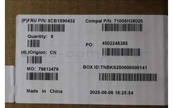 Lenovo 5CB1S90432 C-Cover with keyboard, Switzerland, Luna Grey, RGB Backlight, UK