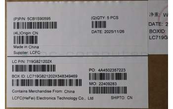 Lenovo 5CB1S90595 C-Cover with keyboard, US English Euro, Cosmic Blue, Backlight, US