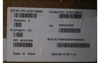 Lenovo 5CB1T08855 C-Cover with keyboard, Hebrew, White Backlight, US