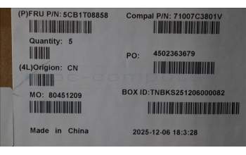 Lenovo 5CB1T08858 C-Cover with keyboard, Italian, White Backlight, UK