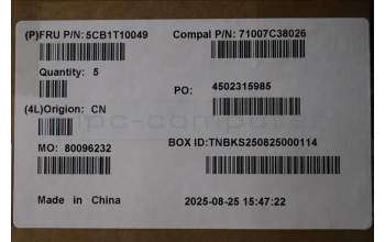 Lenovo 5CB1T10049 C-Cover with keyboard, Belgian, White Backlight, UK