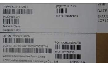 Lenovo 5CB1T10061 C-Cover with keyboard, Belgian, White Backlight, UK