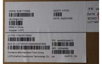 Lenovo 5CB1T10069 C-Cover with keyboard, French, White Backlight, US