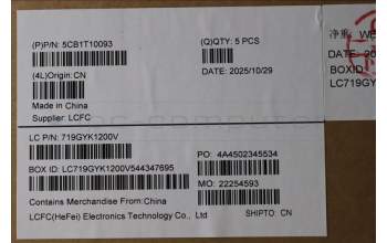 Lenovo 5CB1T10093 C-Cover with keyboard, Bulgarian, RGB Backlight, UK