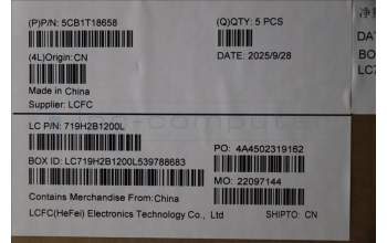 Lenovo 5CB1T18658 C-Cover with keyboard, English, Eclipse Black , RGB Backlight, US