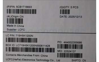 Lenovo 5CB1T18693 C-Cover with keyboard, French, Luna Grey, Backlight, US