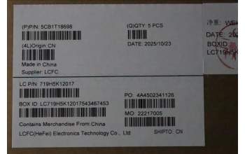 Lenovo 5CB1T18698 C-Cover with keyboard, Hebrew, Luna Grey, Backlight, US