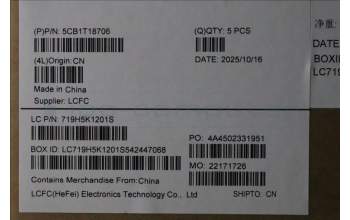 Lenovo 5CB1T18706 C-Cover with keyboard, Portuguese, Luna Grey, Backlight