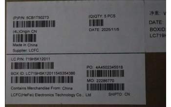 Lenovo 5CB1T50273 C-Cover with keyboard, French, Luna Grey, Non-Backlight, US