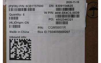 Lenovo 5CB1T57600 C-Cover with keyboard, US English Euro, Arctic Grey, Backlight, US