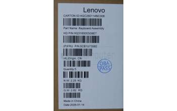 Lenovo 5CB1U73582 C-Cover with keyboard, English, Cosmic Blue, Backlight, US