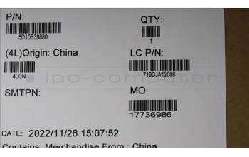 Lenovo 5D10S39880 DISPLAY LCD Module L82TK_Touch