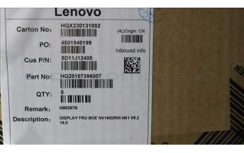 Lenovo 5D11J12405 DISPLAY FRU BOE NV140DRM-N61 V8.2 14.0
