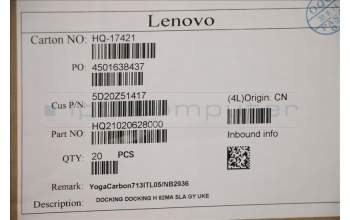Lenovo 5D20Z51417 Keyboard External,Docking,UK English,Grey,Backlight