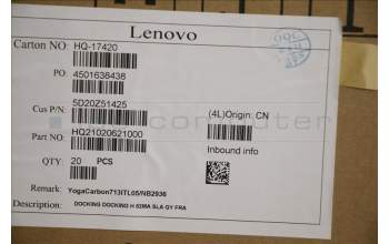 Lenovo 5D20Z51425 Keyboard External, Docking, French, Slate Grey, Backlight