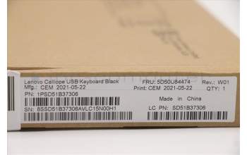 Lenovo 5D50U84474 Keyboard External,USB,Arabic,Black,Non_Backlight