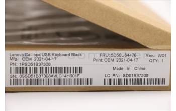 Lenovo 5D50U84476 Keyboard External,USB,Indian,Black